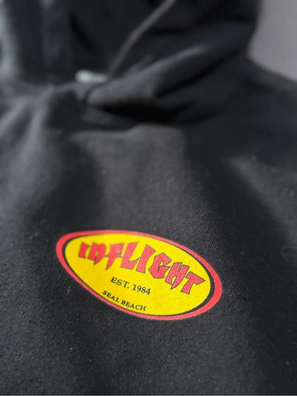 Inflight Classic Oval Hoodie No Drawstring- Black